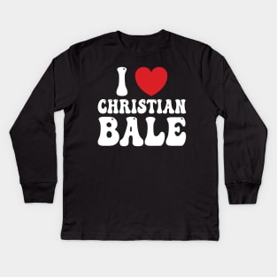 I Heart Christian Bale v4 Kids Long Sleeve T-Shirt